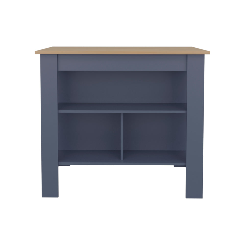 40-Inch Manila Kitchen Island with 3 Open Shelves – Sturdy Build