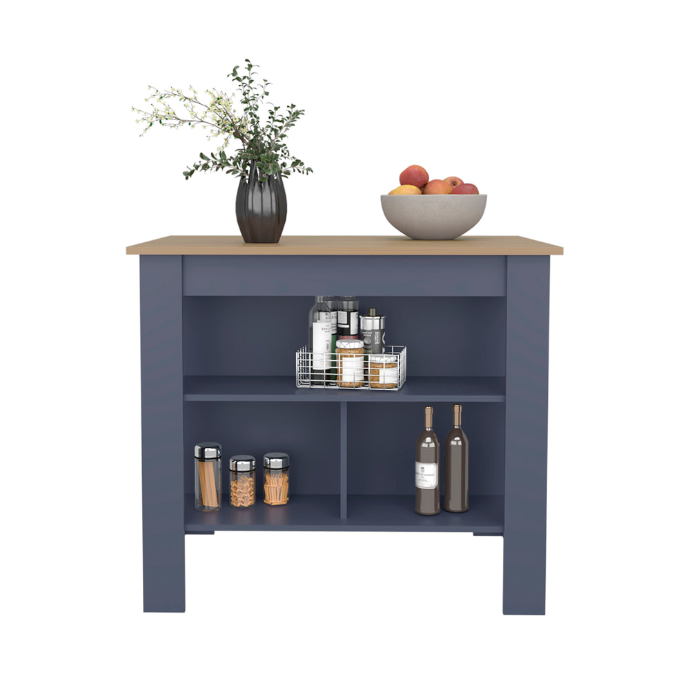 40-Inch Manila Kitchen Island with 3 Open Shelves – Counter-Height Design