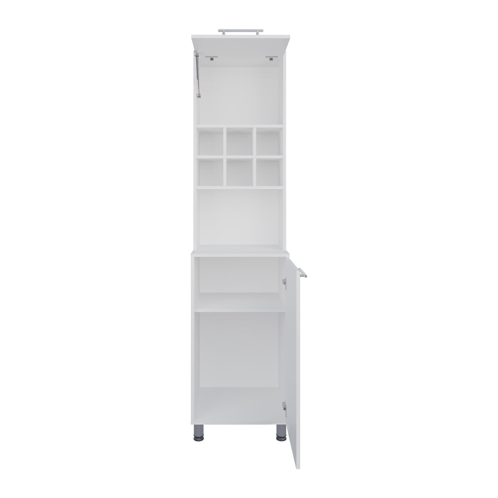 20-Inch Ashford Kitchen Pantry Cabinet with Double Door and 8 Open Shelves – Sturdy White Build