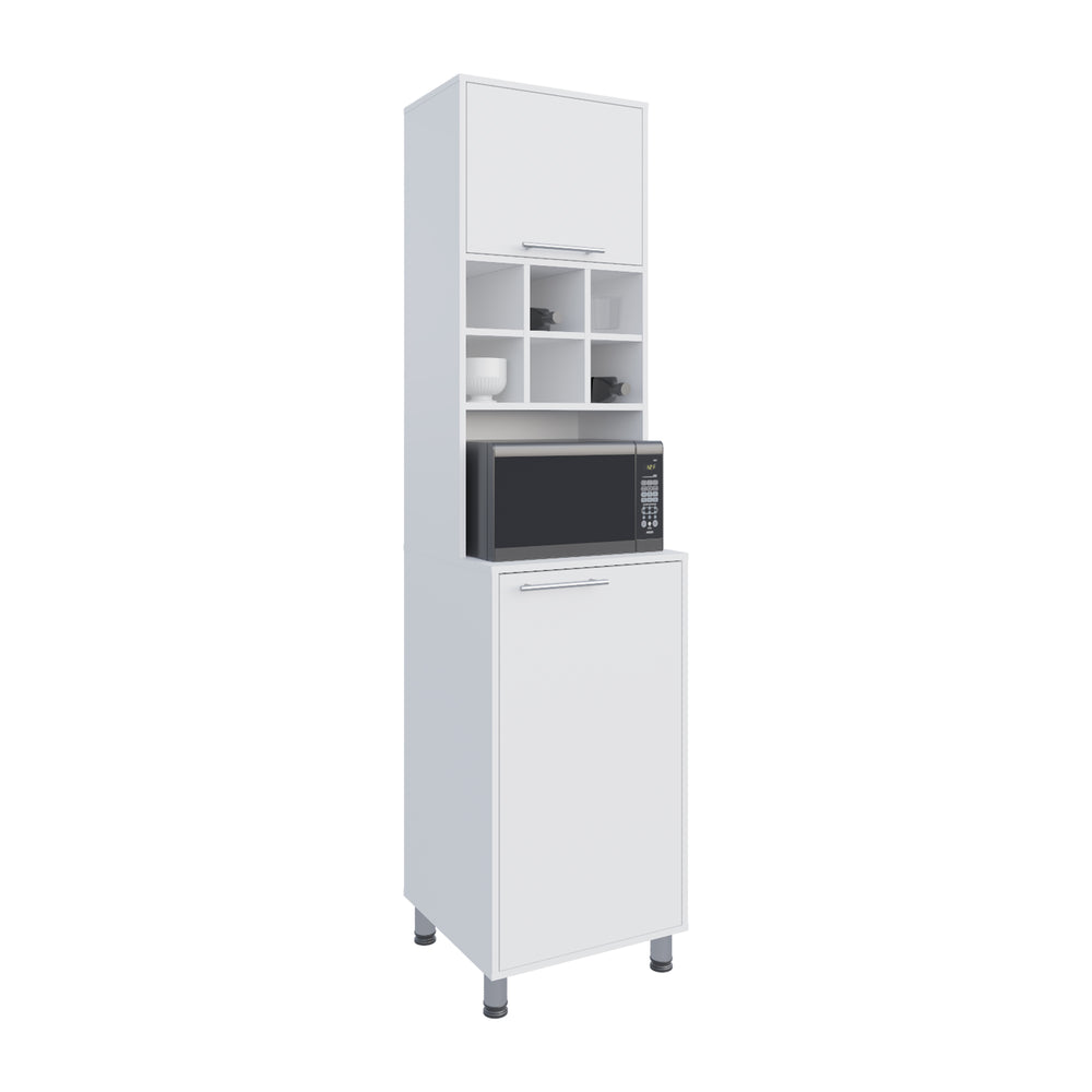 20-Inch Ashford Kitchen Pantry Cabinet with Double Door and 8 Open Shelves – Durable Construction