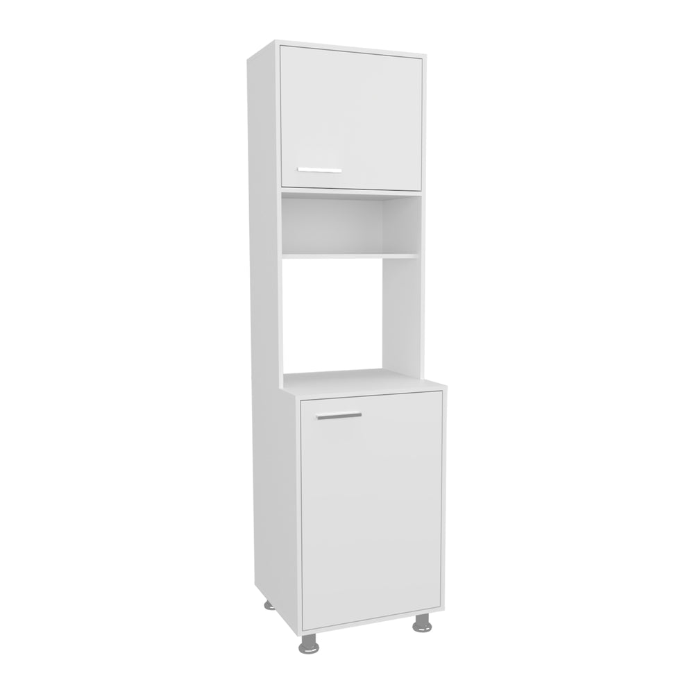 21-Inch Posen Kitchen Pantry Cabinet with Double Door and 5 Open Shelves – Tall Slim Footprint