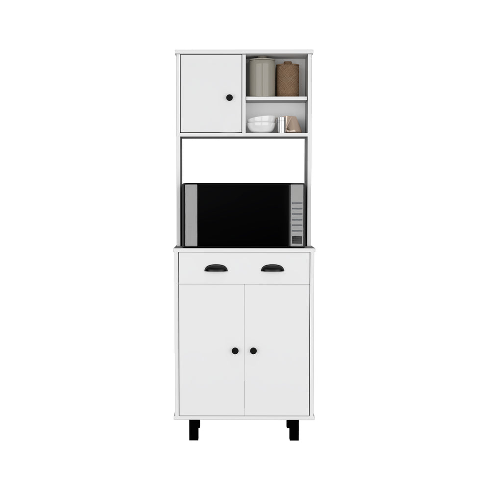 24-Inch Waco Kitchen Pantry Cabinet with 1-Drawer and 2 Open Shelves – Tall Pantry Storage
