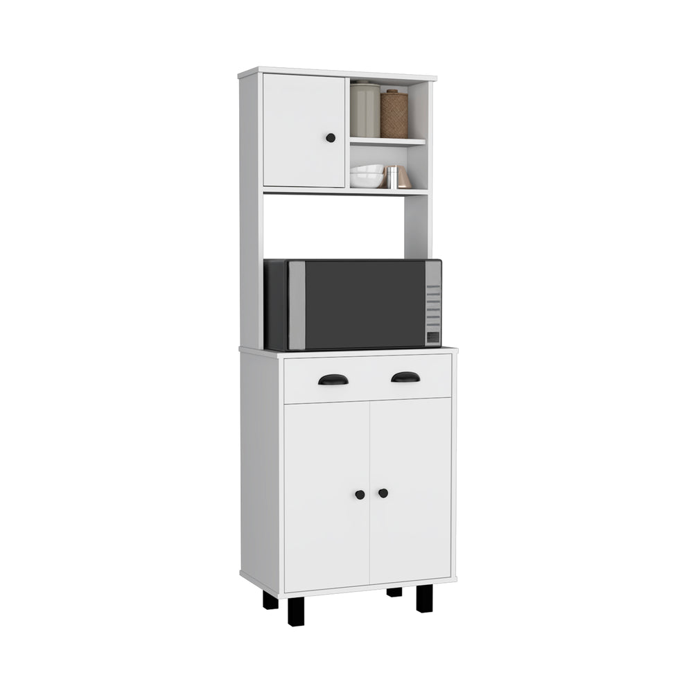 24-Inch Waco Kitchen Pantry Cabinet with 1-Drawer and 2 Open Shelves – Adjustable Interior Shelving