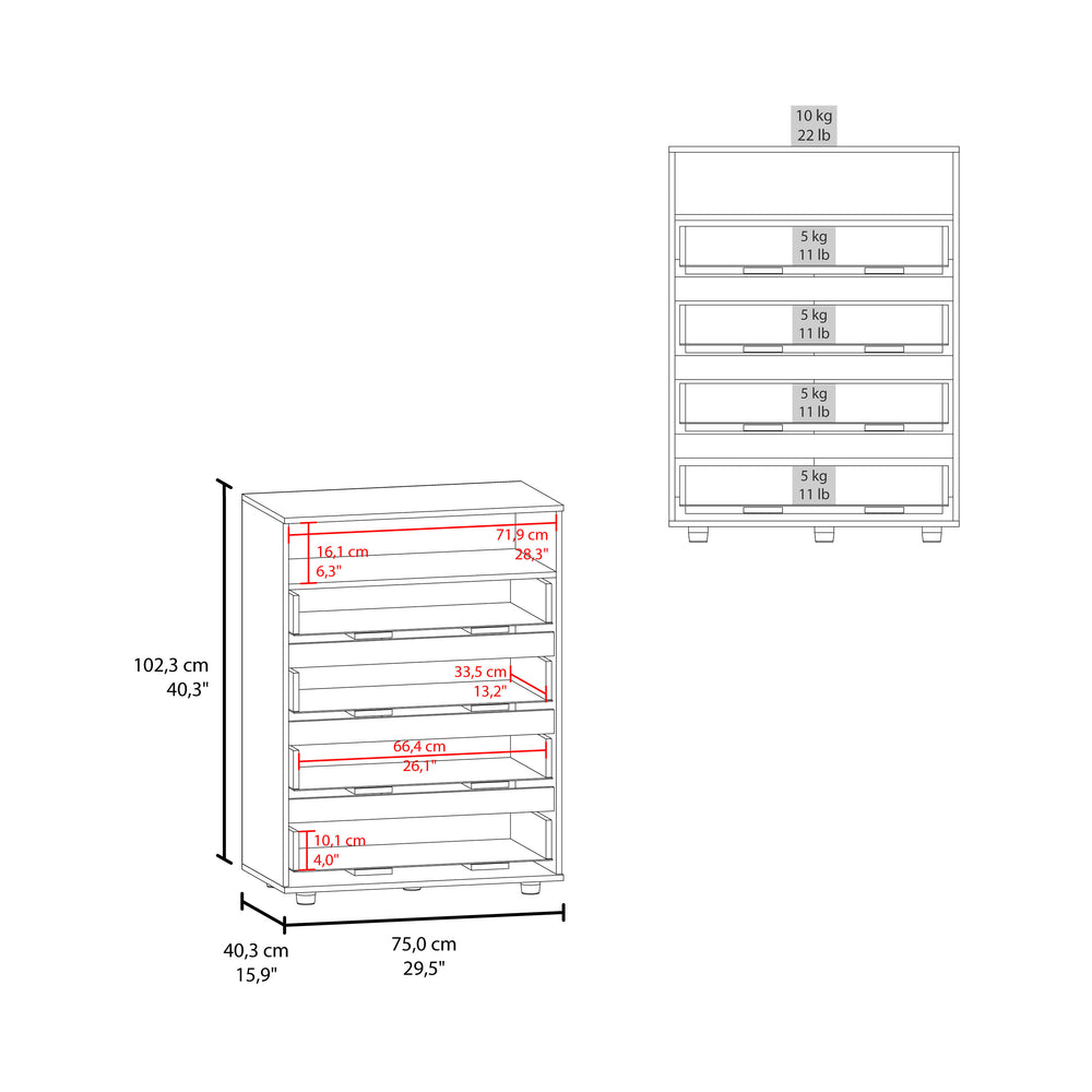 30-Inch Trevose Dresser with 4-Drawer – Indoor Use And Assembly Required