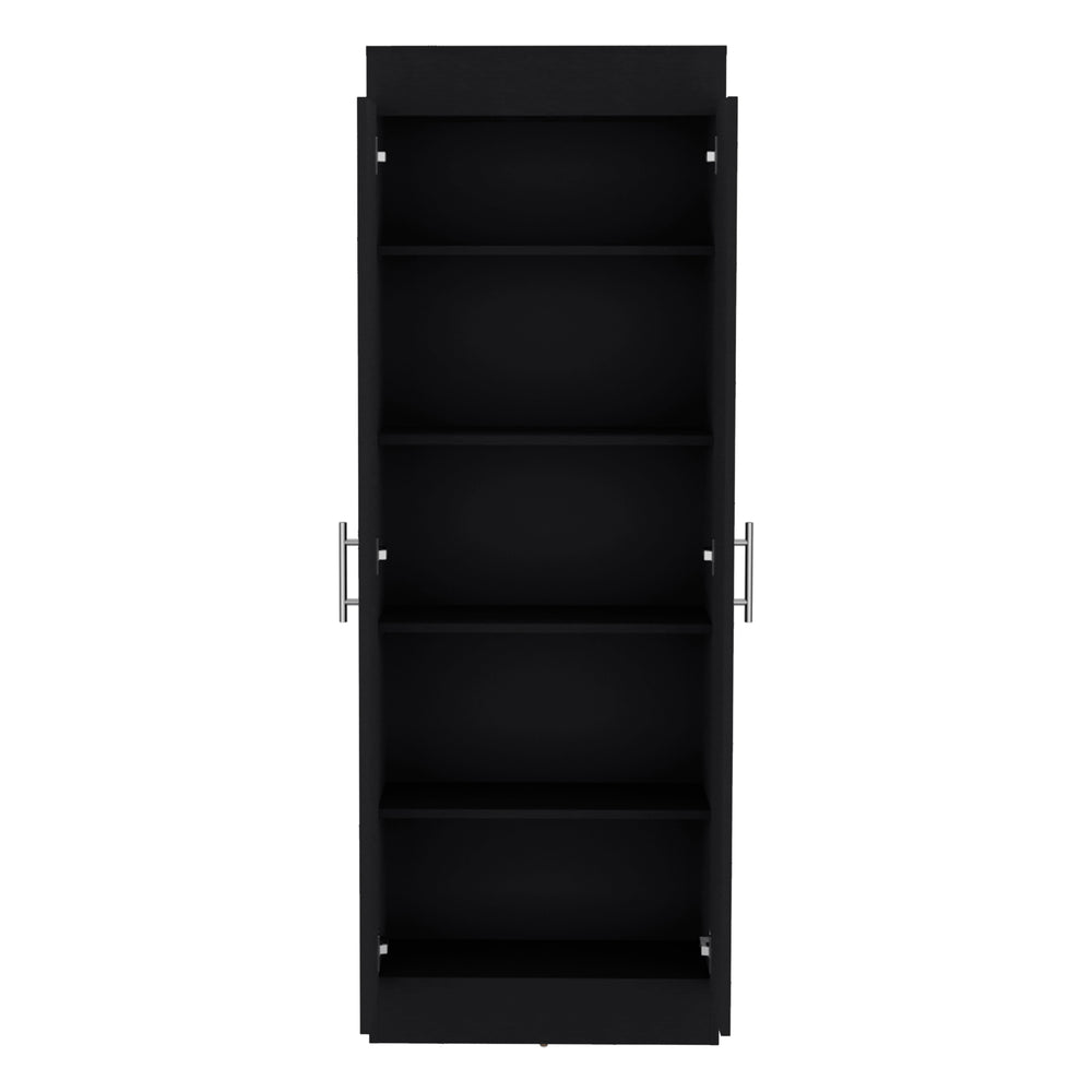 24-Inch Teller Pantry Cabinet with 5 Open Shelves – Tall Vertical Storage