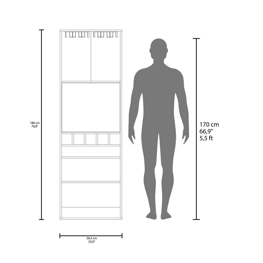 23-Inch Dallas Storage Cabinet with Wine Rack and Double Door – Bottle Cubby Storage