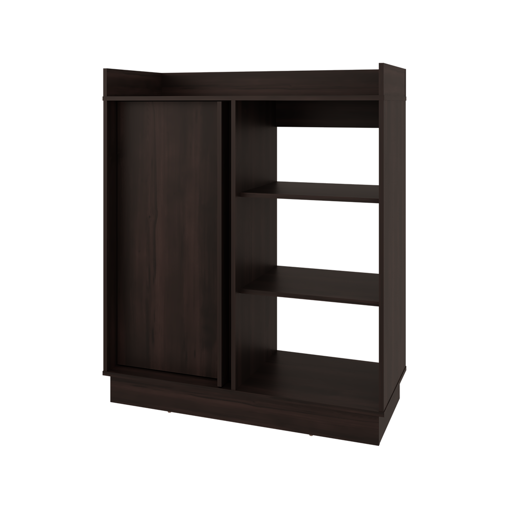 47-Inch Seldovia Modern Sideboard Cabinet with Sliding Door & 3 Open Shelves | Buffet Cabinet with Hidden Storage – Spacious Top Surface