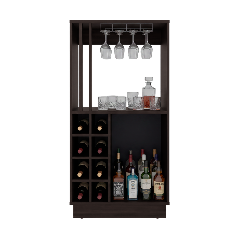 47-Inch Takotna 47.2" Home Bar Cabinet with Wine Rack, Stemware Glass Holder & Liquor Storage | 8-Bottle Wine Rack + Open Shelf | Freestanding Bar Unit – Dedicated Wine Bottle Rack