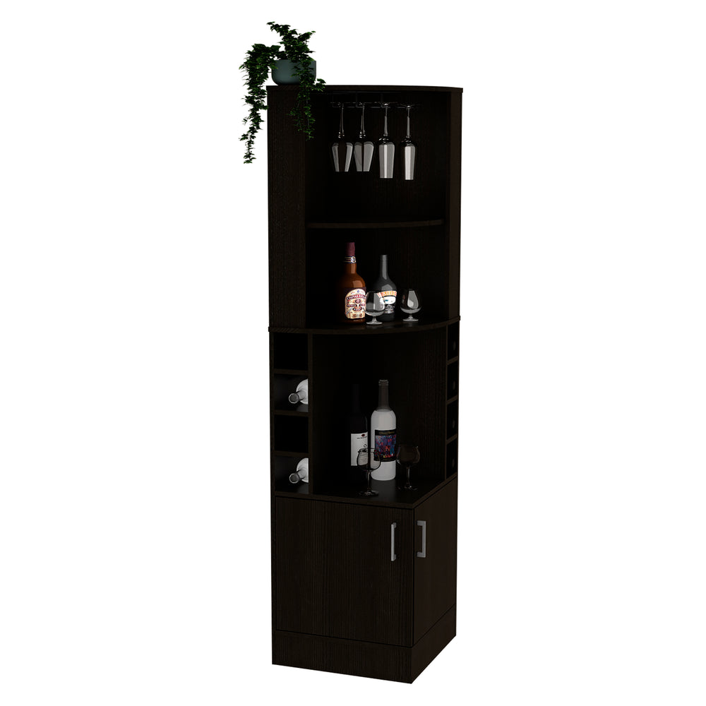 Egina Corner Bar Cabinet – Stemware Storage Rack