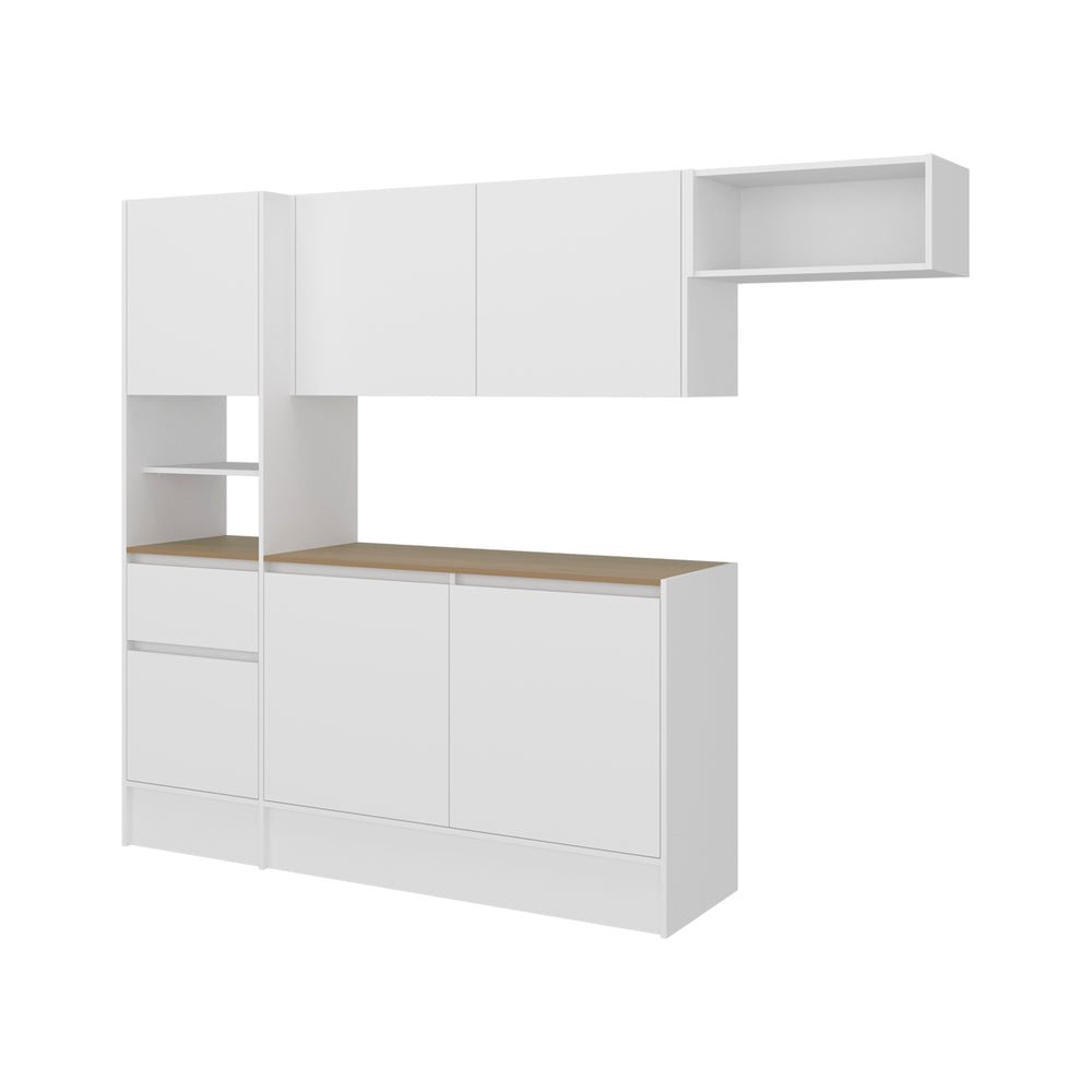 90-Inch Natoma Furniture with 1-Drawer and 8 Open Shelves – Enclosed Cabinet Storage