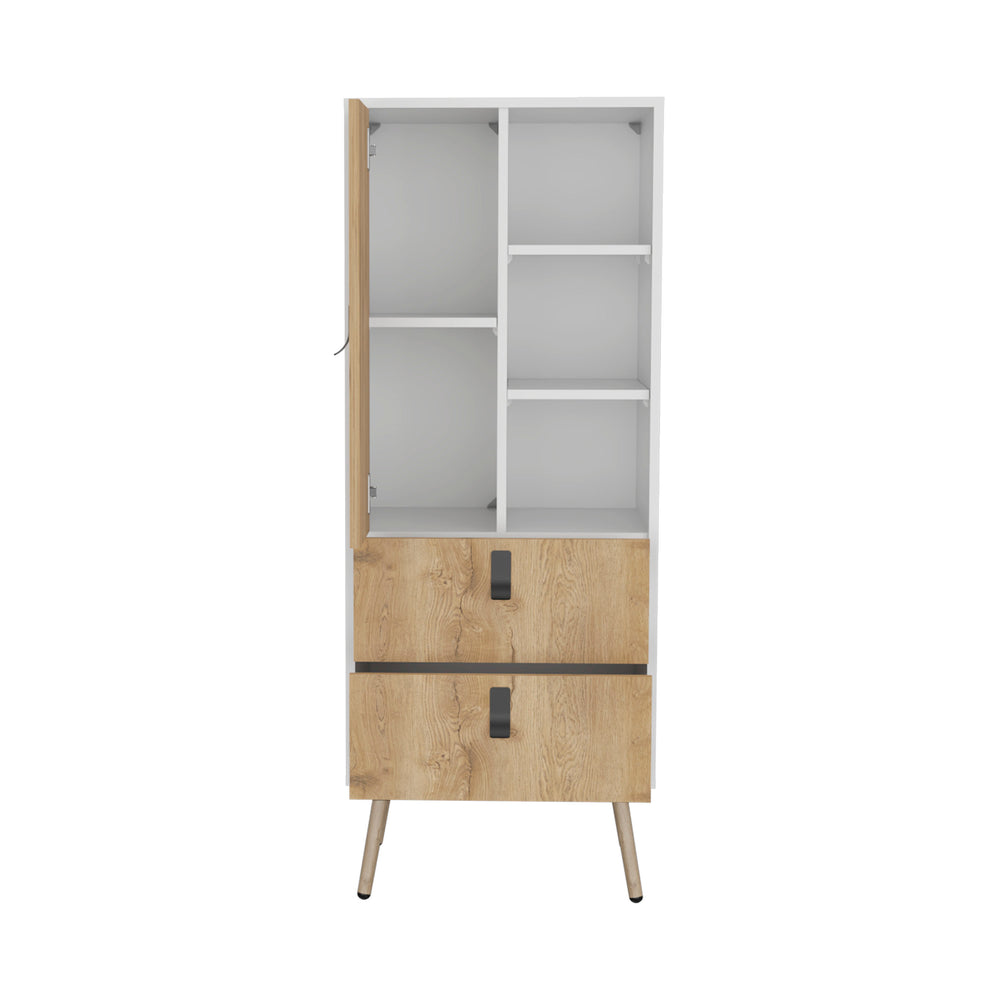 20-Inch Toka Tall Dresser with 2-Drawer and Single Door – Tall, Space-Saving Profile