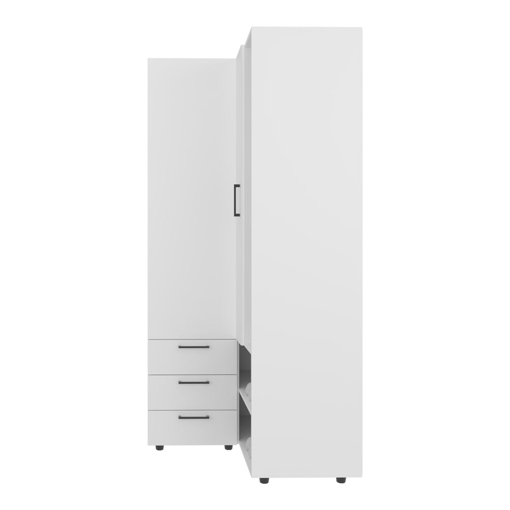 34-Inch Granger Armoire with 3-Drawer and Single Door – Built-In Drawer Storage