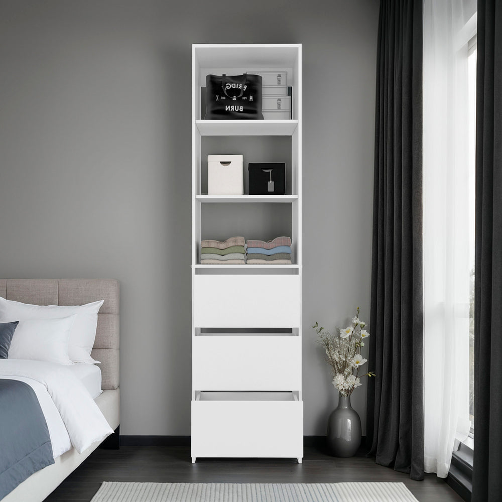 22-Inch Erie Closet Organizer with 3-Drawer and 3 Open Shelves – Drawer Storage Included