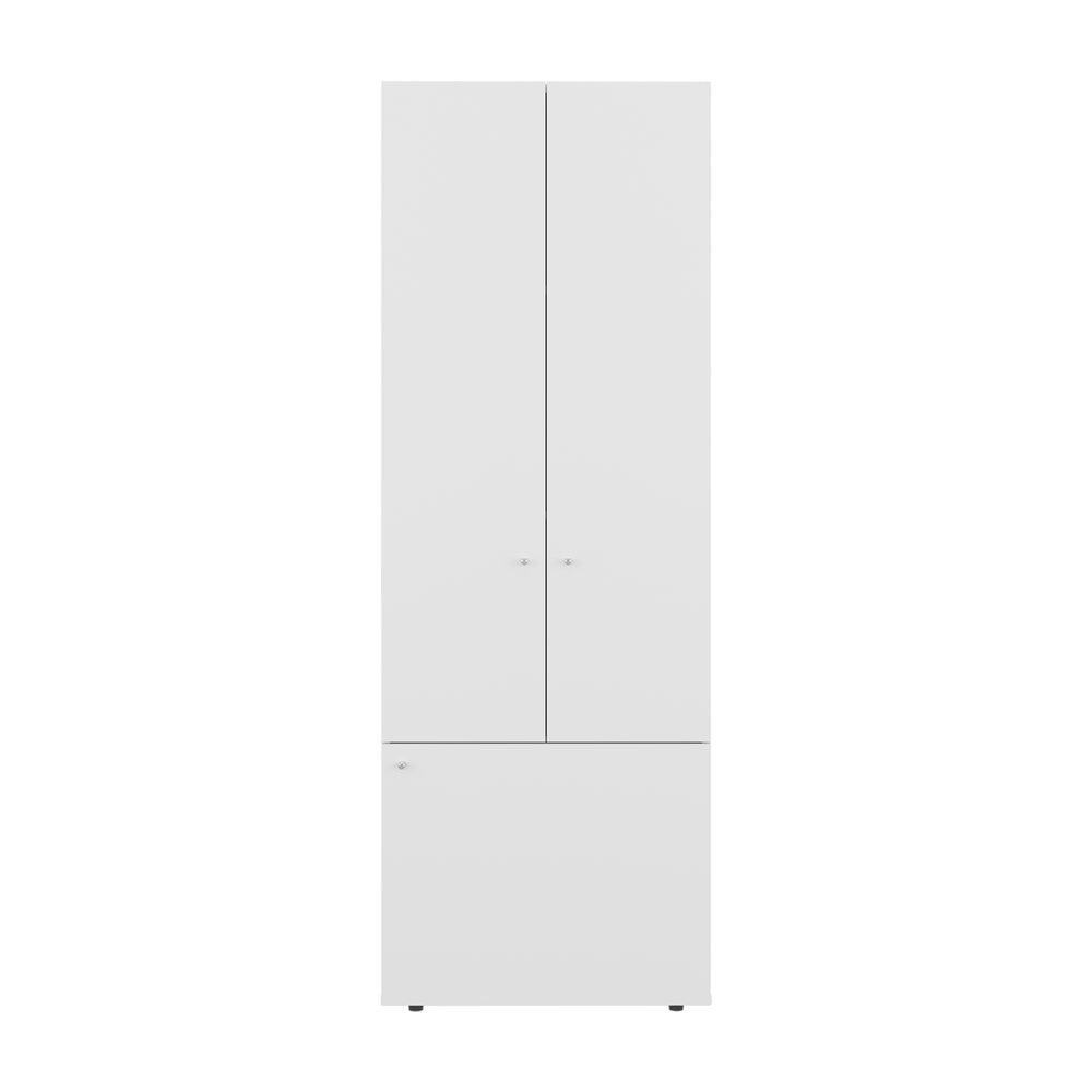 24-Inch Trego Armoire with 3 Open Shelves – Sturdy Shelf Support