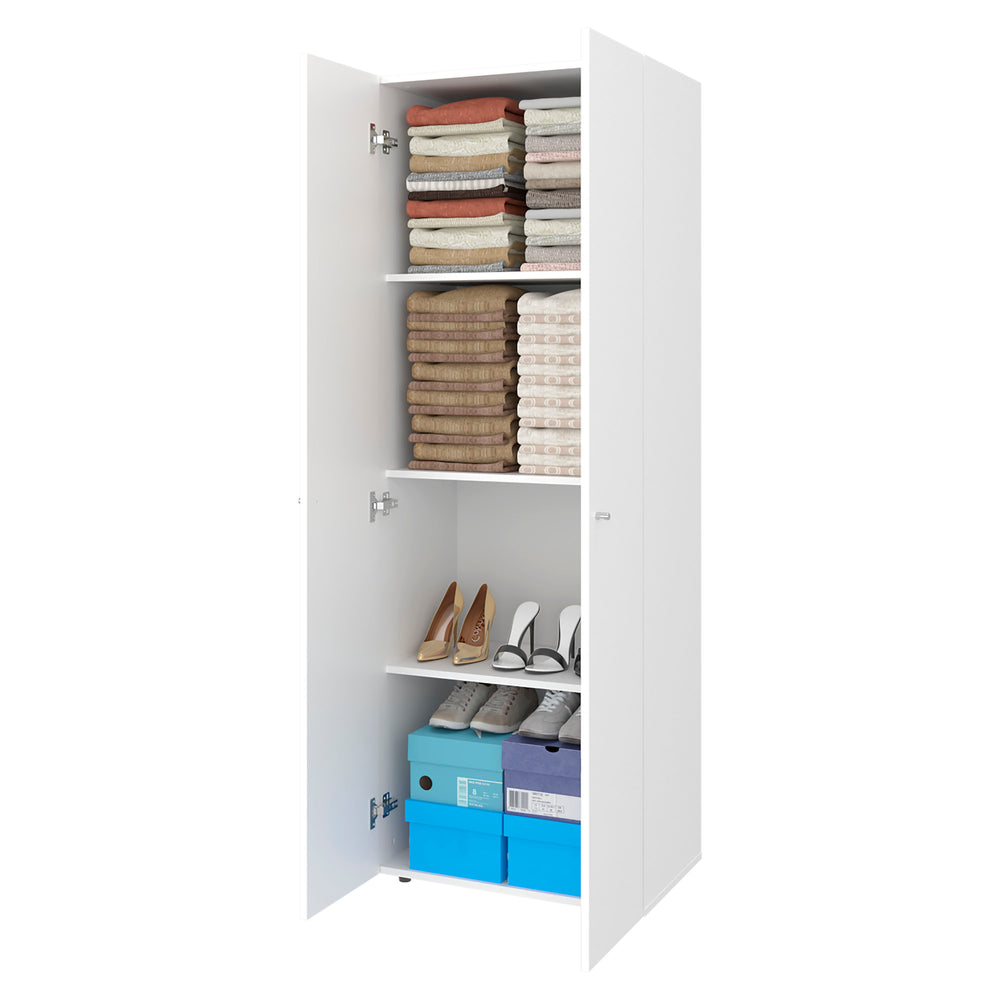 24-Inch Ghent Armoire with Double Door and 4 Open Shelves – Space-Saving Footprint