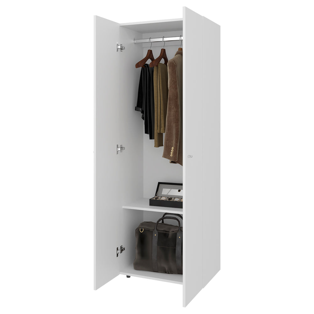 24-Inch Lisle Armoire with Double Door and 2 Open Shelves – Space-Saving Footprint