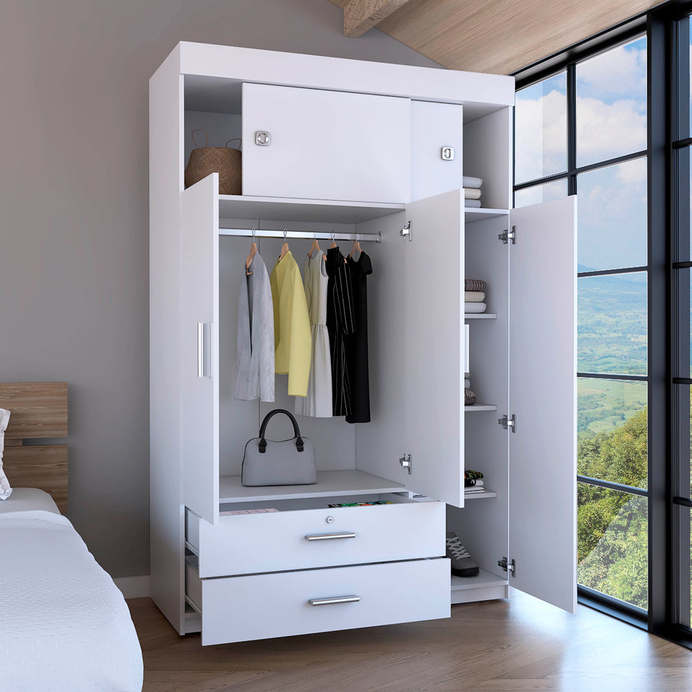 47-Inch Indiana Armoire with 2-Drawer – Storage Drawers