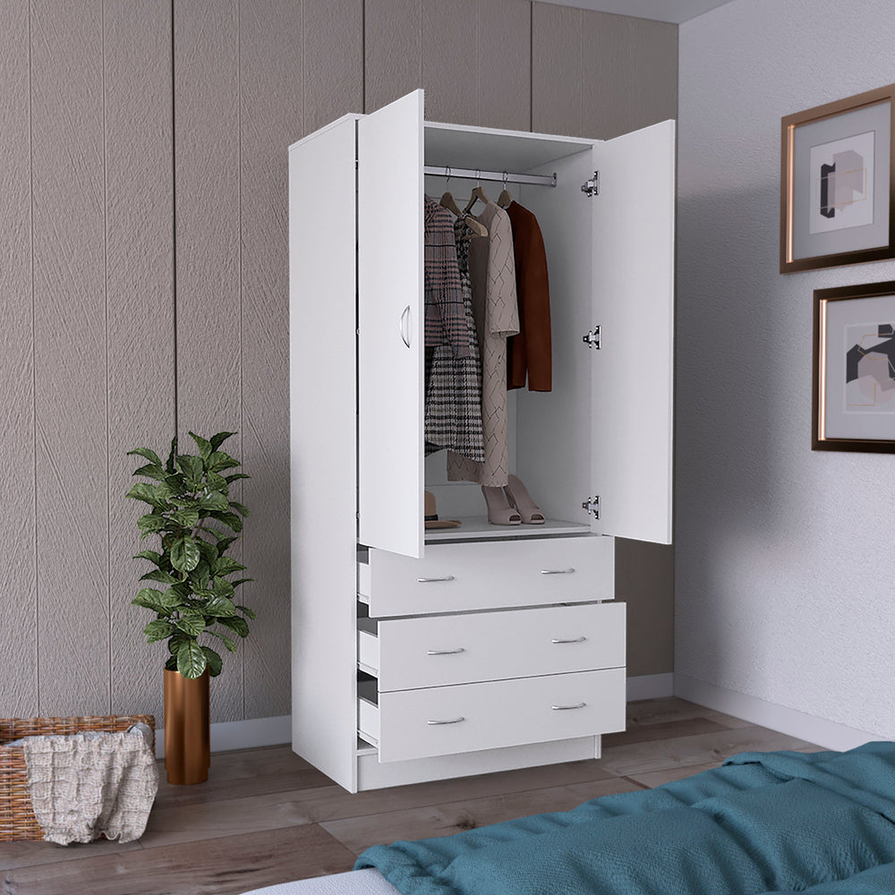 31-Inch Silo 71" H Armoire with 2-Drawer and Double Door – Storage Drawers
