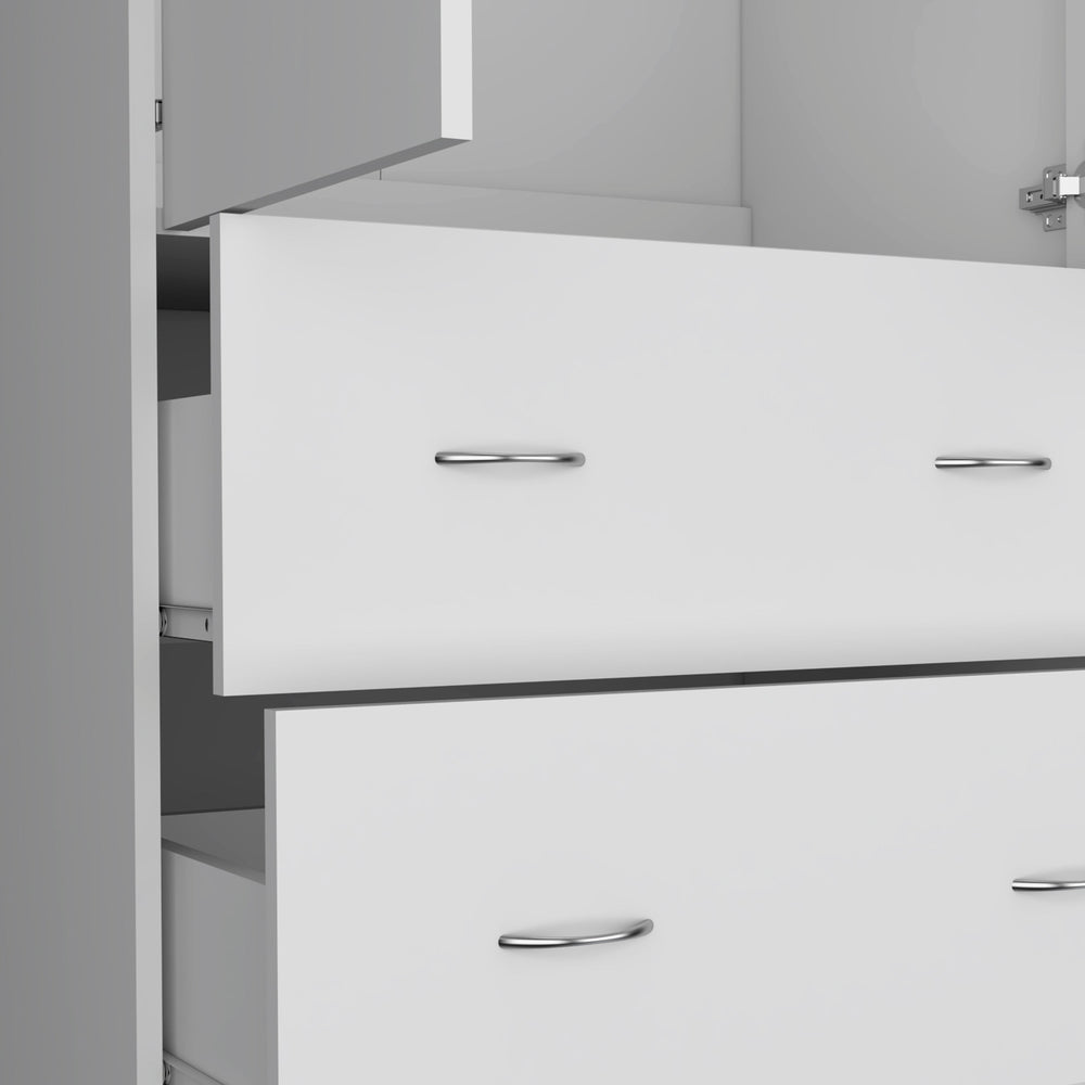31-Inch Silo 71" H Armoire with 2-Drawer and Double Door – Tall Freestanding Design