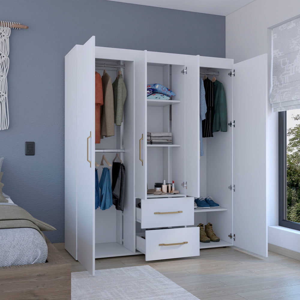 59-Inch Valier Wardrobe Closet – Hanging And Shelving Storage