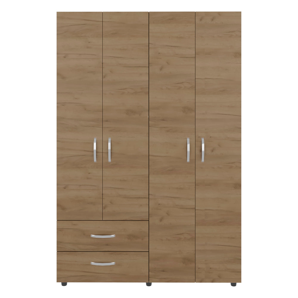 47-Inch Rye Armoire with 2-Drawer and 3 Open Shelves – Narrow Footprint Design