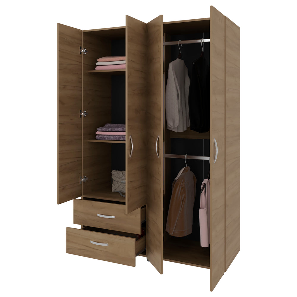 47-Inch Rye Armoire with 2-Drawer and 3 Open Shelves – Easy Access And Organization