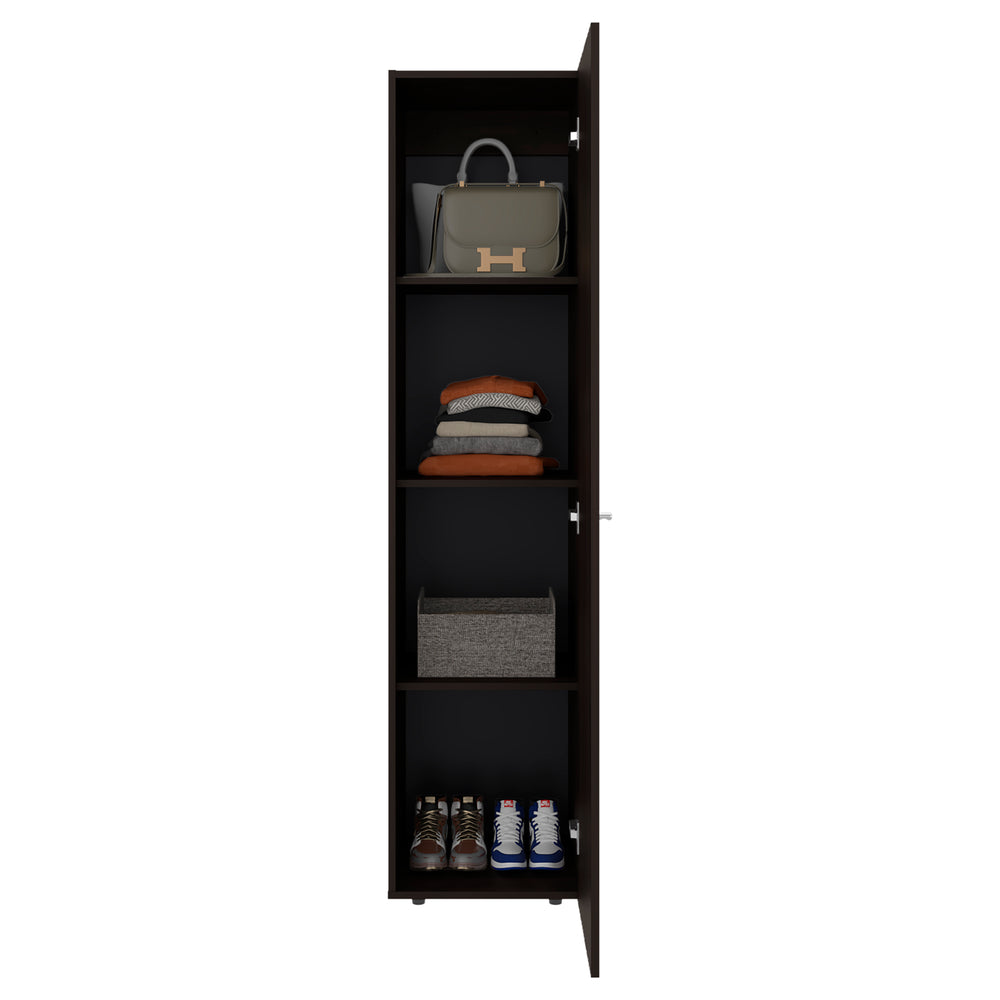 16-Inch Kotlik 1 Wardrobe Closet with Single Door and 4 Open Shelves – Durable Construction