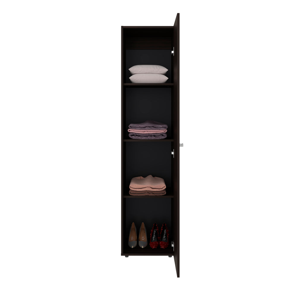 16-Inch Frisco 1 Wardrobe Closet with Mirror and Single Door – Durable Construction