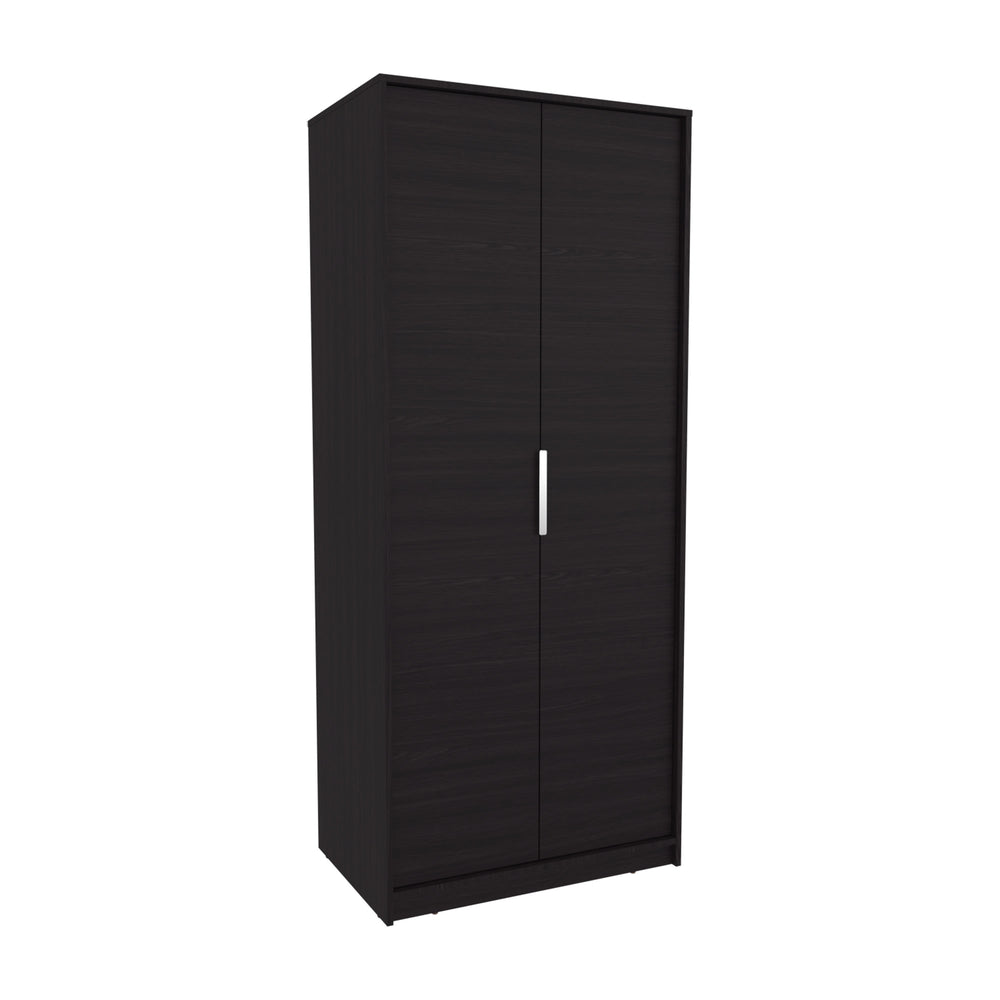 31-Inch Berne Armoire with Double Door and 3 Open Shelves – Adjustable Interior Shelving