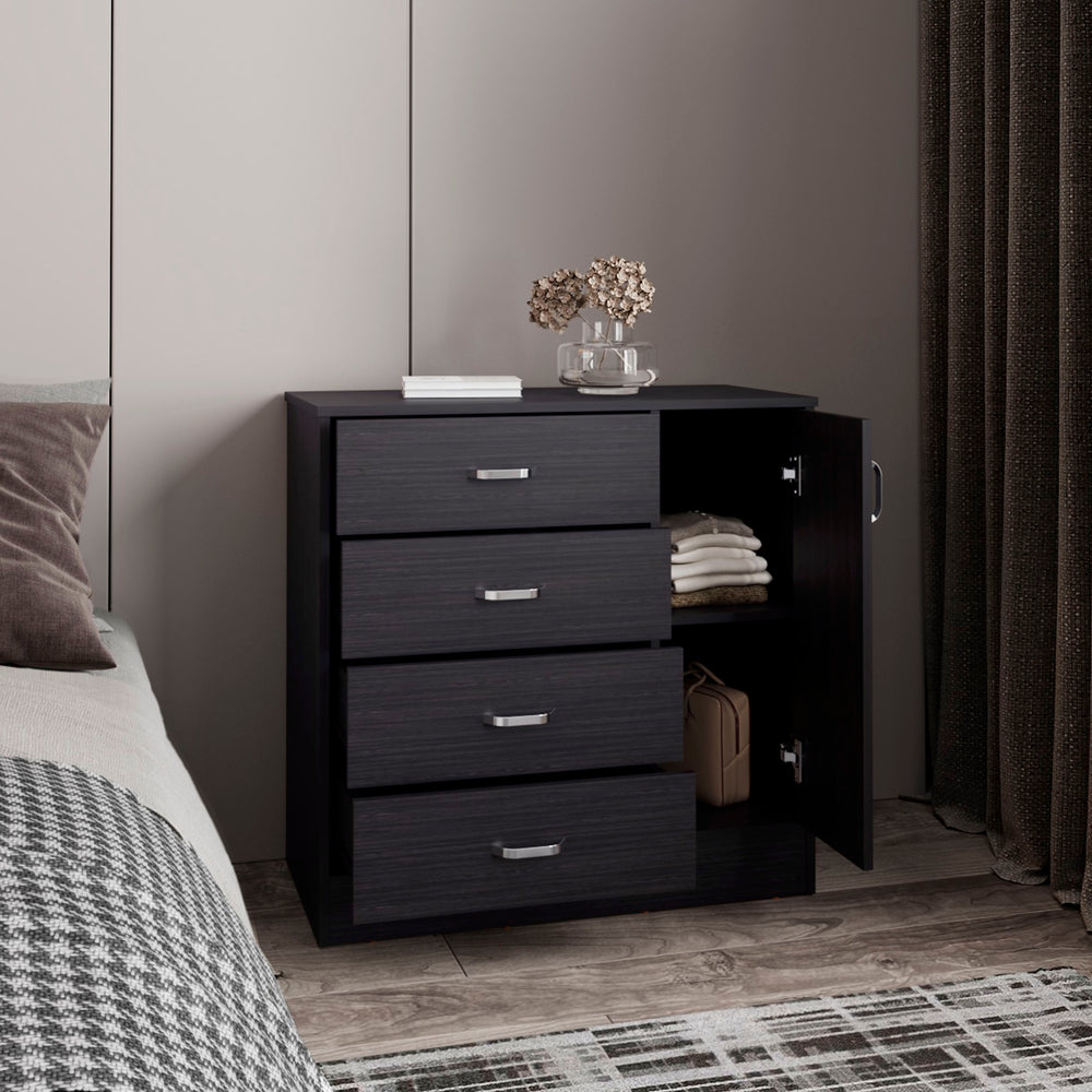 32-Inch Bourg Dresser with 4-Drawer and Single Door – Storage Drawers