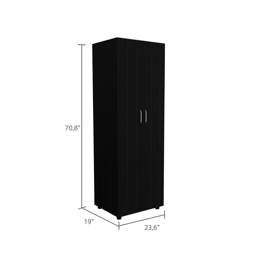24-Inch London Armoire with Double Door and 2 Open Shelves – Durable Construction
