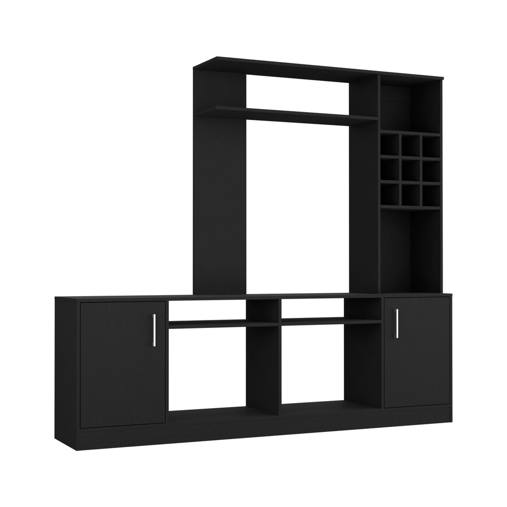 79-Inch King TV Stand with Double Door – Distinctive Wine Storage