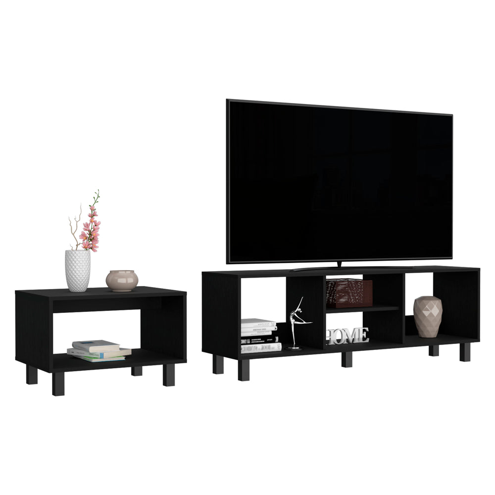 55-Inch Carter Coffee Table – Raised Block-Leg Design