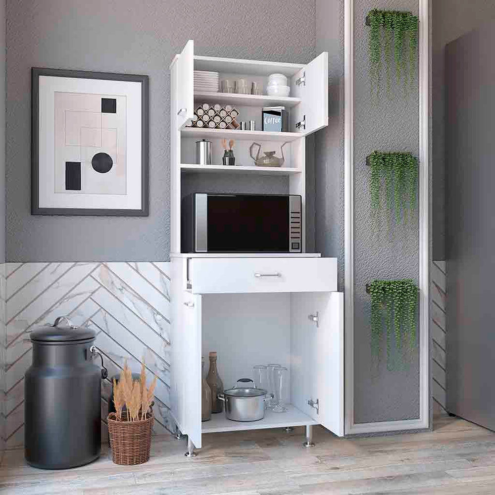 24-Inch Helis 60 Pantry Cabinet with 1-Drawer and Double Door – Upper Cabinet Storage