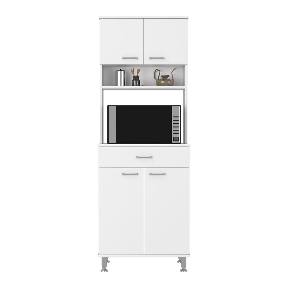 24-Inch Helis 60 Pantry Cabinet with 1-Drawer and Double Door – Extensive Lower Storage
