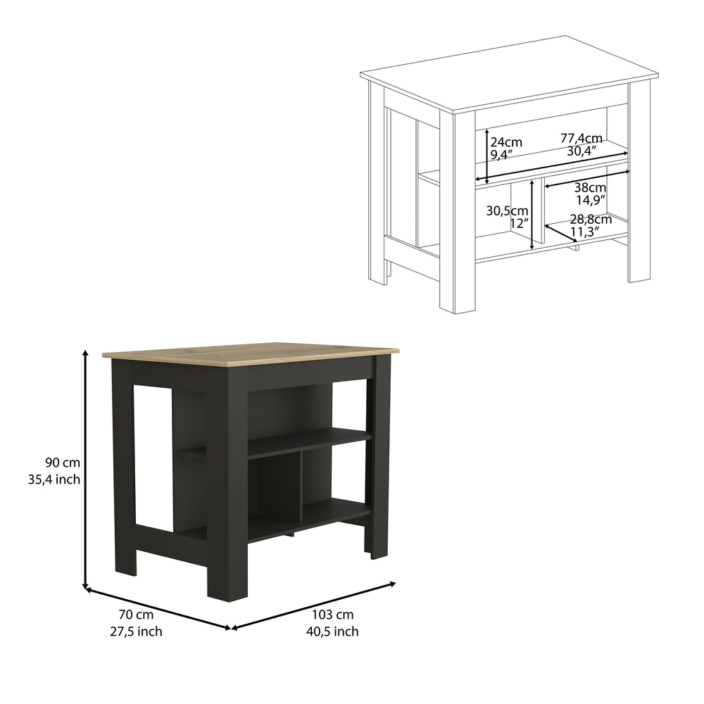 40-Inch Delos Kitchen Island – Open Lower Shelf