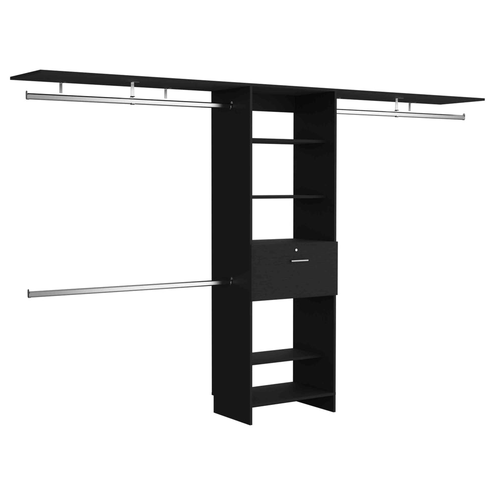 118-Inch Zamora Closet Organizer with 1-Drawer and 5 Open Shelves – Full-Wall Closet Coverage