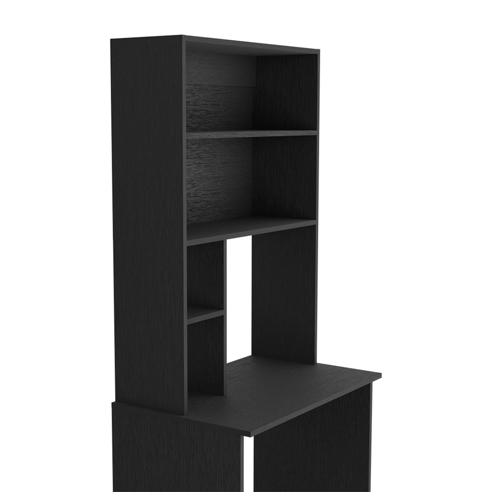 30-Inch Motley Writing Desk with 4 Open Shelves – Black Wengue Finish
