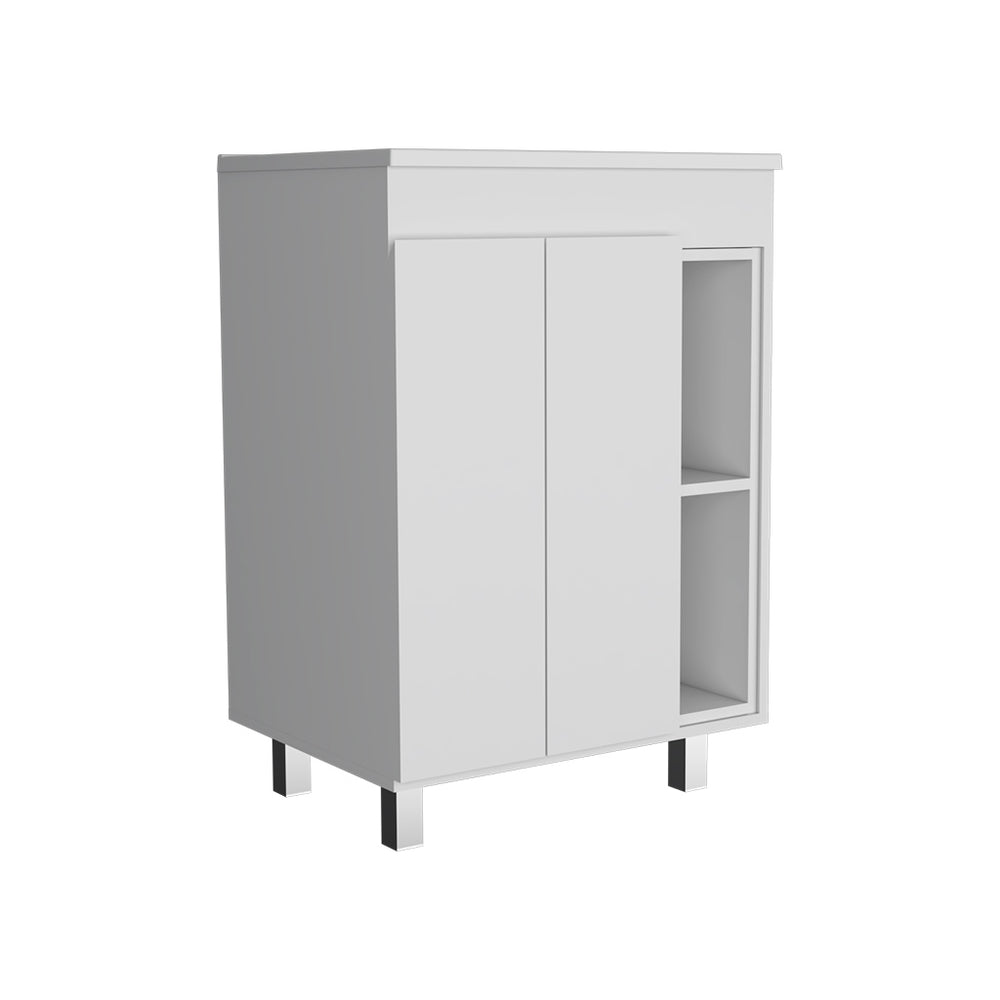 24-Inch Acra Free Standing Storage Cabinet with Double Door – Combination Cabinet and Shelving Layout