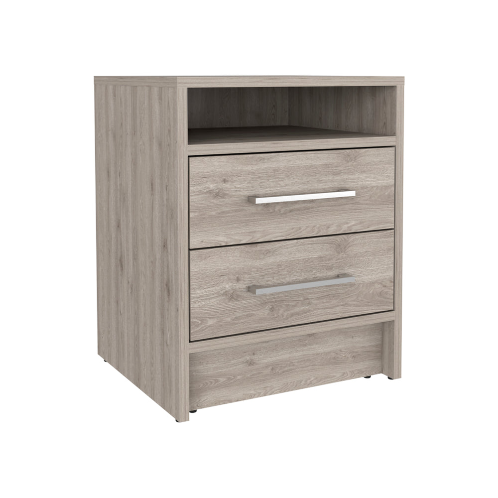 16-Inch Leyva Nightstand with 2-Drawer – Open Display Shelf
