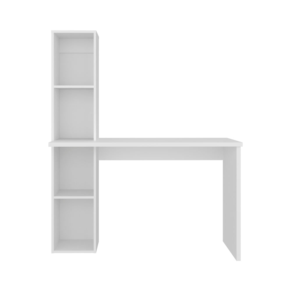 Elton Library Desk with an Open Bookcase Tower for Home Office Storage and Organization – Easy Assembly