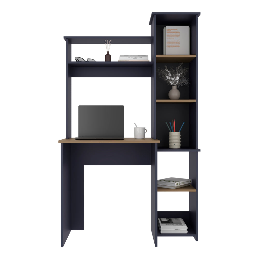 39-Inch Aramis Writing Desk with 6 Open Shelves – Durable Construction