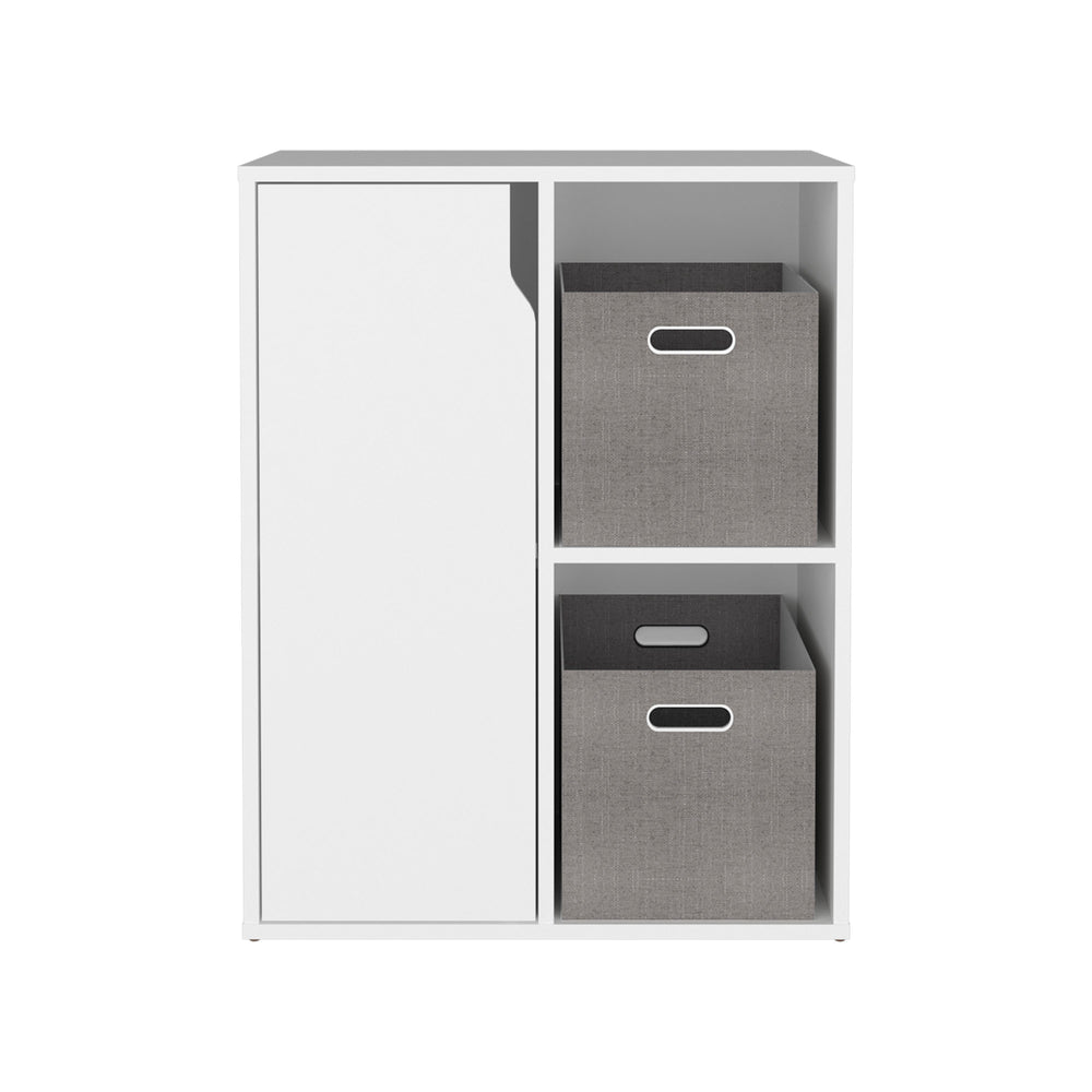 24-Inch Loma Bookshelf Furniture with 4 Open Shelves – White Manufactured Wood Finish