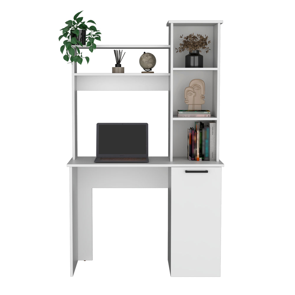 39-Inch Muncy Computer Desk with Single Door – Tall Vertical Profile