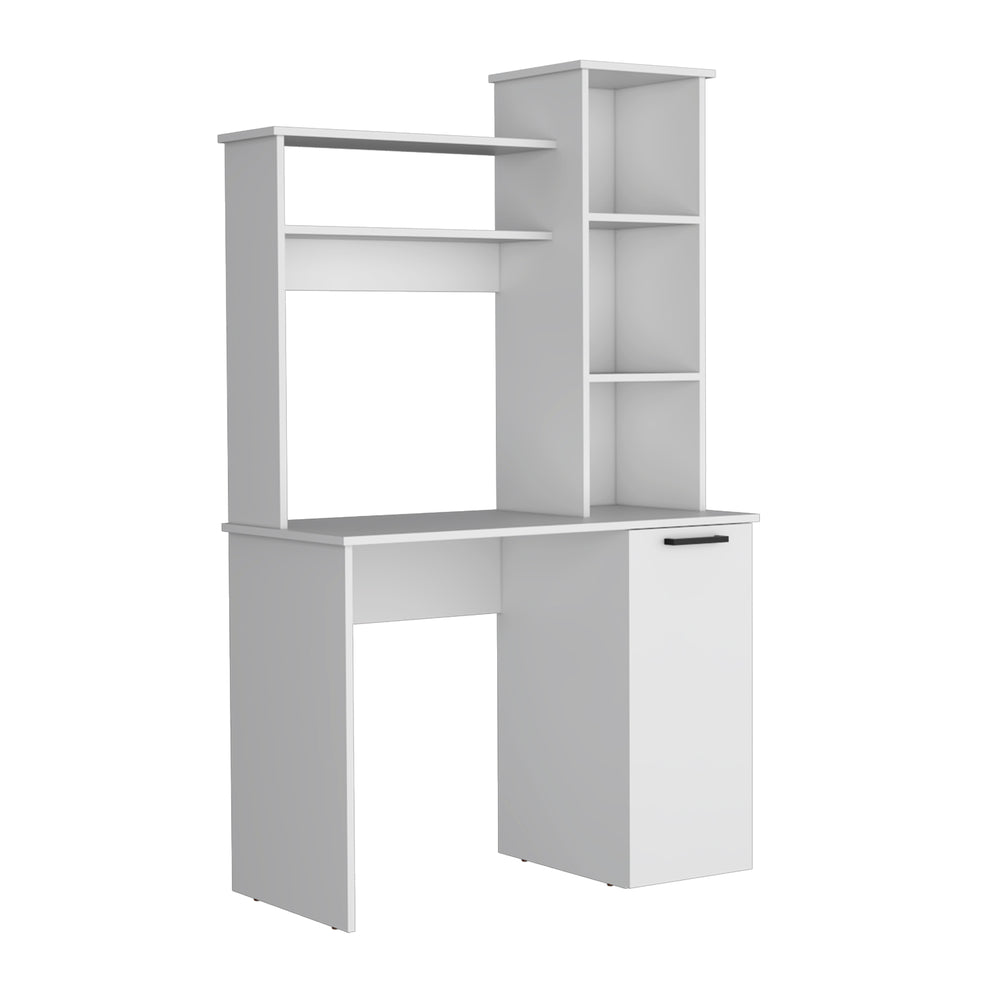 39-Inch Muncy Computer Desk with Single Door – Sturdy White Build