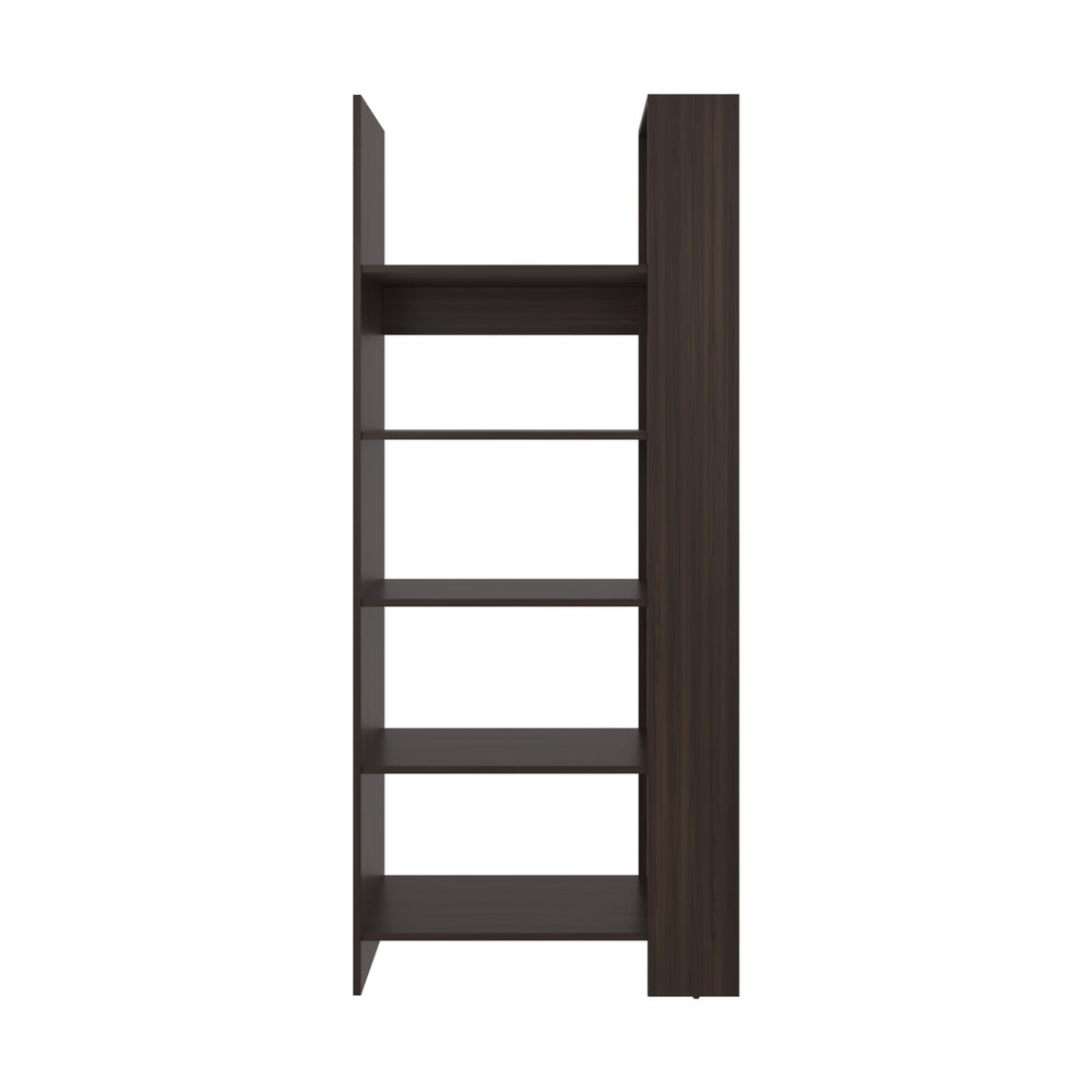 29-Inch Newtok Ladder Bookcase with 5 Open Shelves – Asymmetric Modern Design