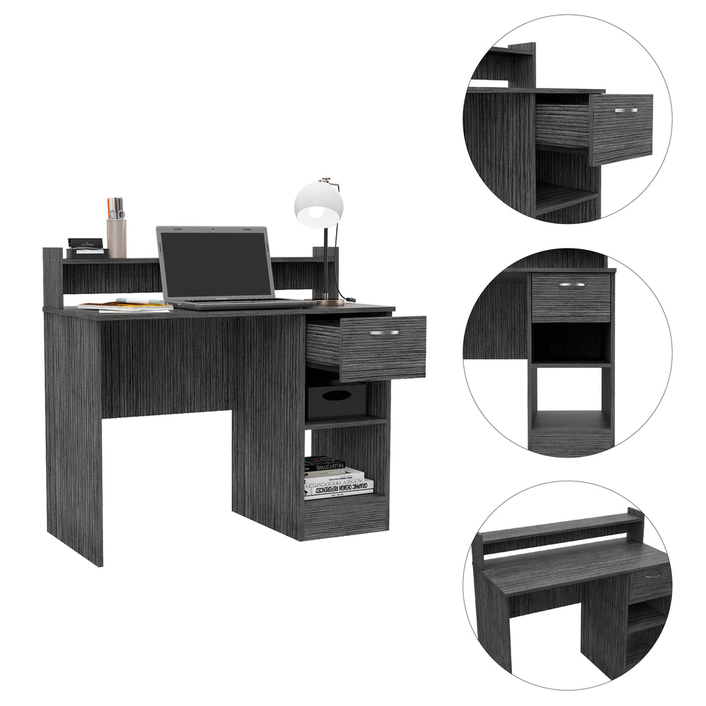 40-Inch Vera Computer Desk with 1-Drawer – Lower Storage Shelving