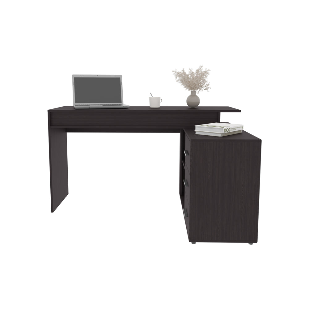 51-Inch Neilton L-Shaped Computer Desk with 3-Drawer and 2 Open Shelves – Wide Work Surface