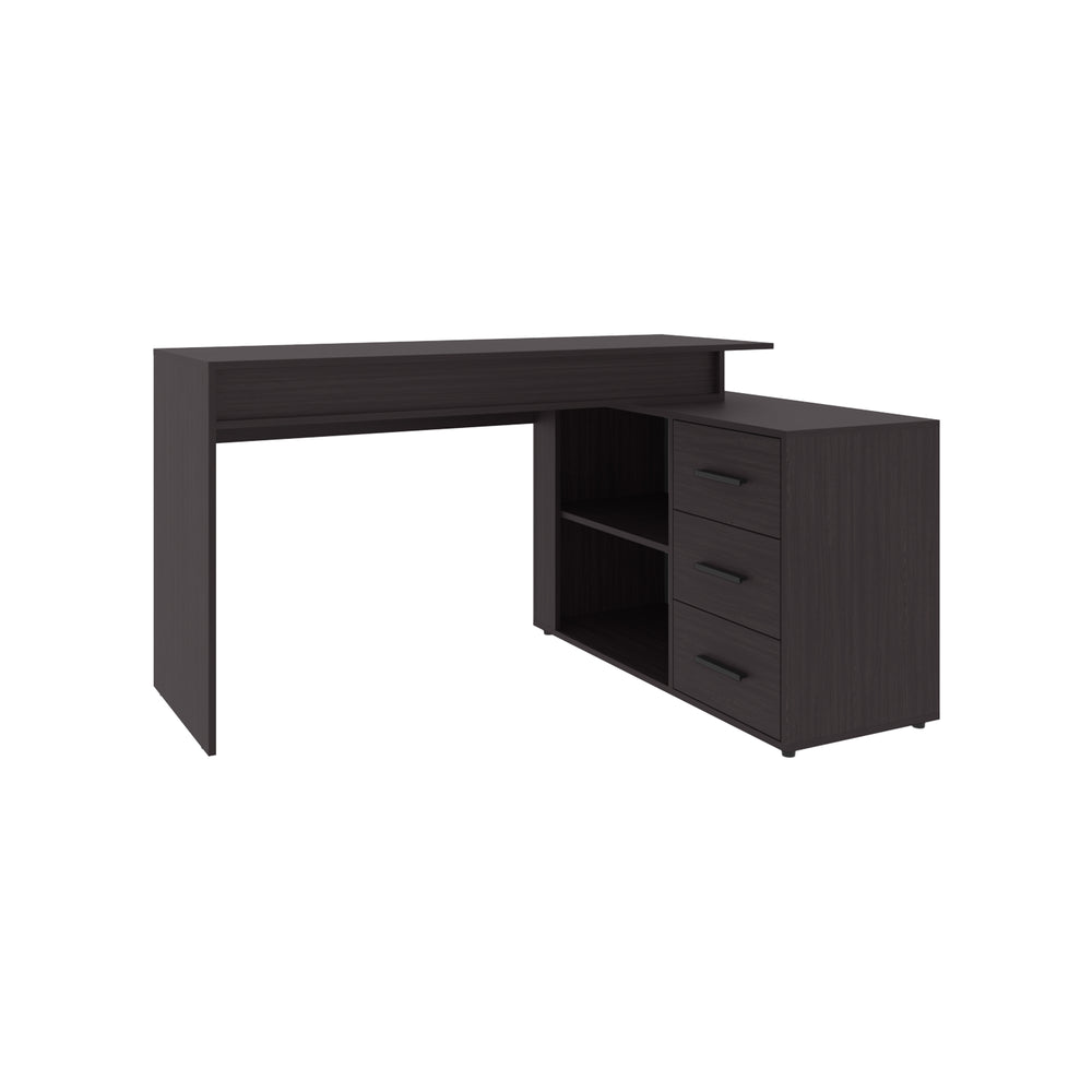 51-Inch Neilton L-Shaped Computer Desk with 3-Drawer and 2 Open Shelves – Indoor Use And Assembly Required