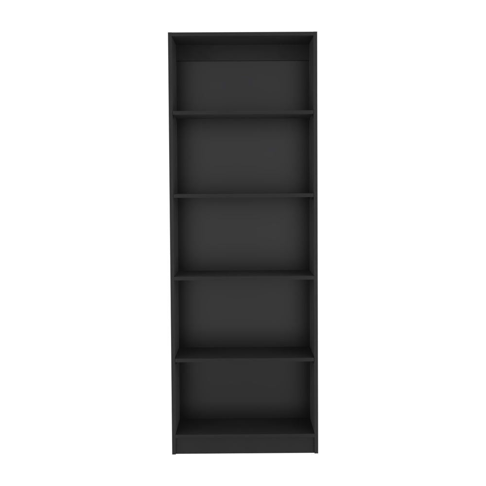 25-Inch Vinton Four-Tier Ladder Bookcase – Black Manufactured Wood Finish